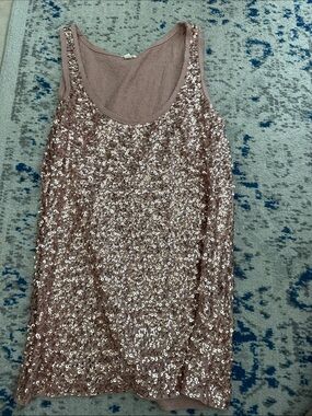J. Crew Rose Gold Sequin Tank Top